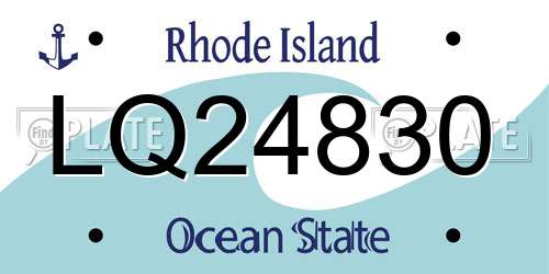 LQ24830 Rhode Island License Plate