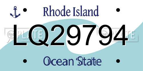 LQ29794 Rhode Island License Plate
