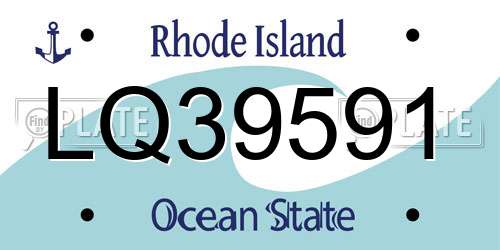 LQ39591 Rhode Island License Plate