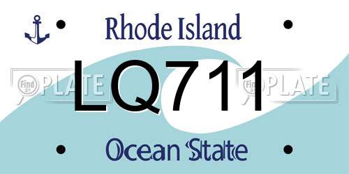 LQ711 Rhode Island License Plate
