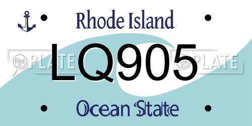 LQ905 Rhode Island License Plate