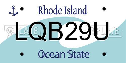 LQB29U Rhode Island License Plate
