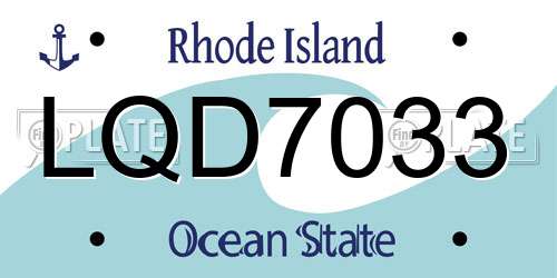 LQD7033 Rhode Island License Plate