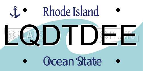 LQDTDEE Rhode Island License Plate