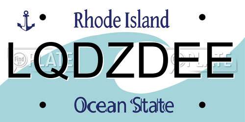 LQDZDEE Rhode Island License Plate