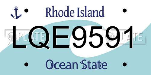 LQE9591 Rhode Island License Plate