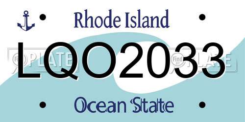 LQO2033 Rhode Island License Plate