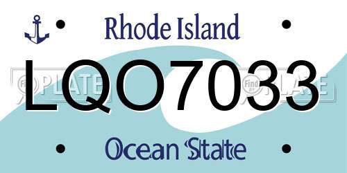 LQO7033 Rhode Island License Plate