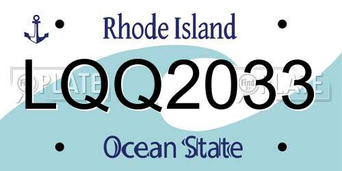 LQQ2033 Rhode Island License Plate
