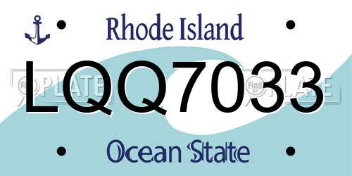LQQ7033 Rhode Island License Plate