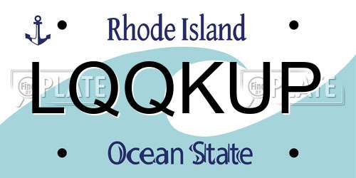 LQQKUP Rhode Island License Plate