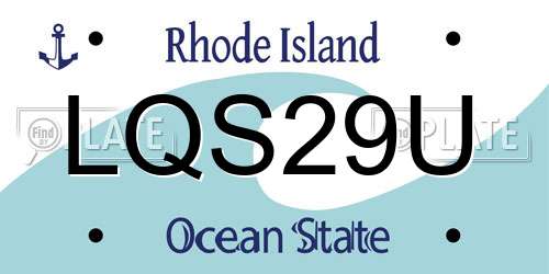 LQS29U Rhode Island License Plate