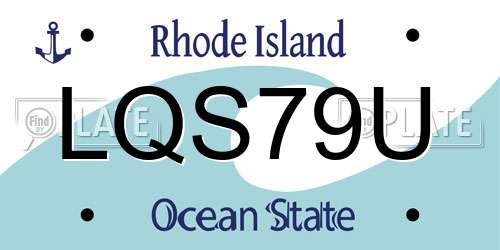 LQS79U Rhode Island License Plate