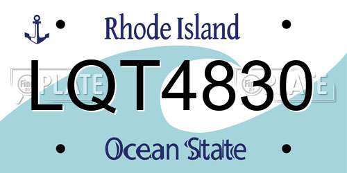 LQT4830 Rhode Island License Plate