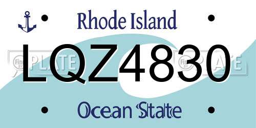 LQZ4830 Rhode Island License Plate