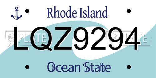 LQZ9294 Rhode Island License Plate