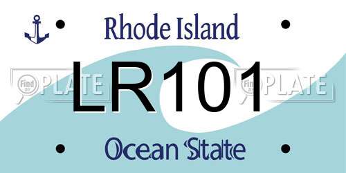 LR101 Rhode Island License Plate