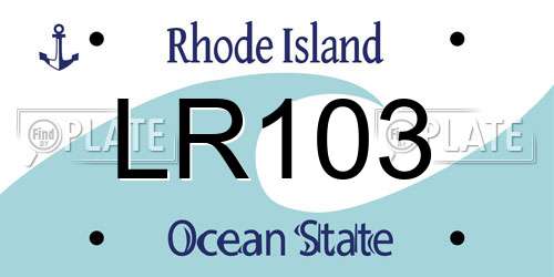 LR103 Rhode Island License Plate