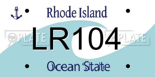 LR104 Rhode Island License Plate