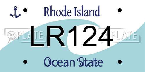 LR124 Rhode Island License Plate