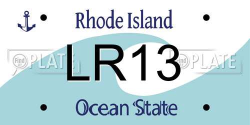 LR13 Rhode Island License Plate