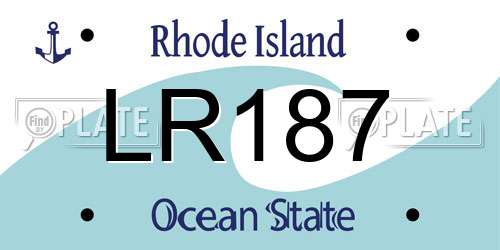 LR187 Rhode Island License Plate