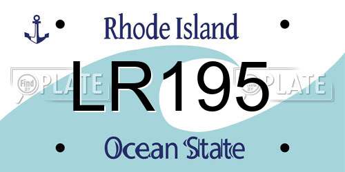 LR195 Rhode Island License Plate