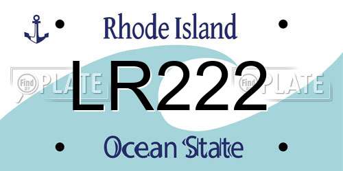 LR222 Rhode Island License Plate
