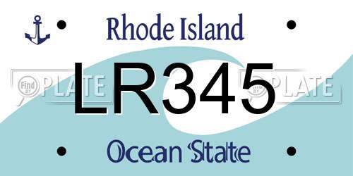LR345 Rhode Island License Plate