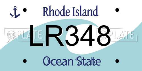 LR348 Rhode Island License Plate
