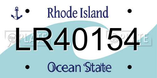 LR40154 Rhode Island License Plate
