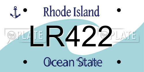 LR422 Rhode Island License Plate