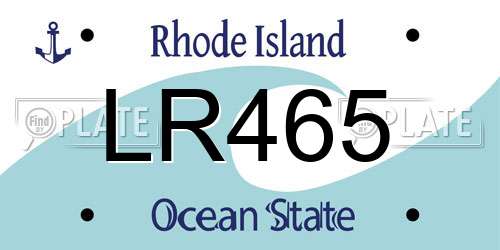 LR465 Rhode Island License Plate