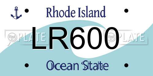 LR600 Rhode Island License Plate