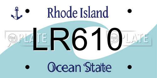 LR610 Rhode Island License Plate