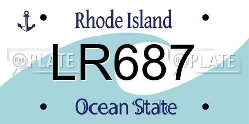 LR687 Rhode Island License Plate