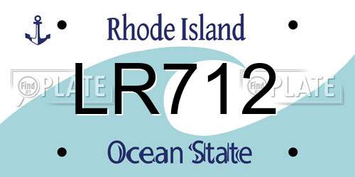 LR712 Rhode Island License Plate