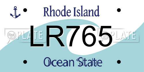 LR765 Rhode Island License Plate