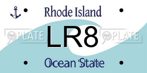 LR8 Rhode Island License Plate