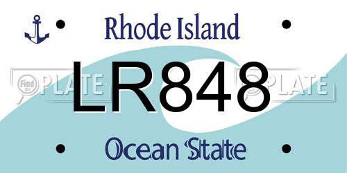 LR848 Rhode Island License Plate
