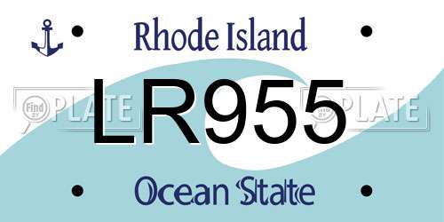 LR955 Rhode Island License Plate