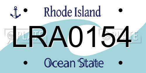 LRA0154 Rhode Island License Plate