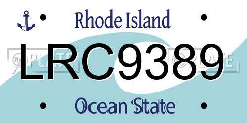 LRC9389 Rhode Island License Plate