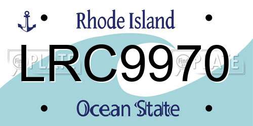 LRC9970 Rhode Island License Plate