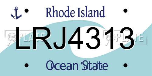 LRJ4313 Rhode Island License Plate