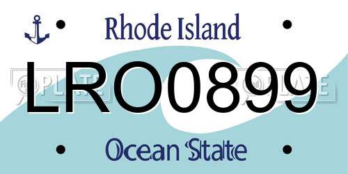 LRO0899 Rhode Island License Plate