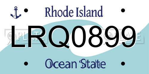 LRQ0899 Rhode Island License Plate