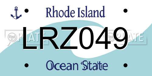 LRZ049 Rhode Island License Plate