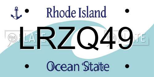LRZQ49 Rhode Island License Plate