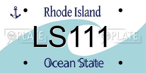 LS111 Rhode Island License Plate